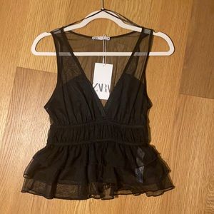 Sheer Black Top